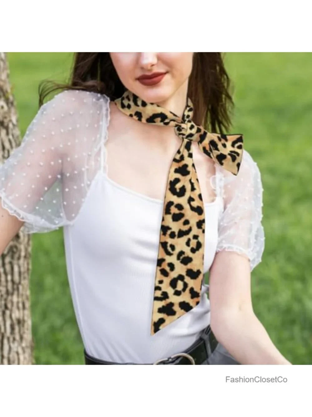 Silk Scarf Women Fashion Skinny Scarf Printed for Hair Handbags Bag Dress